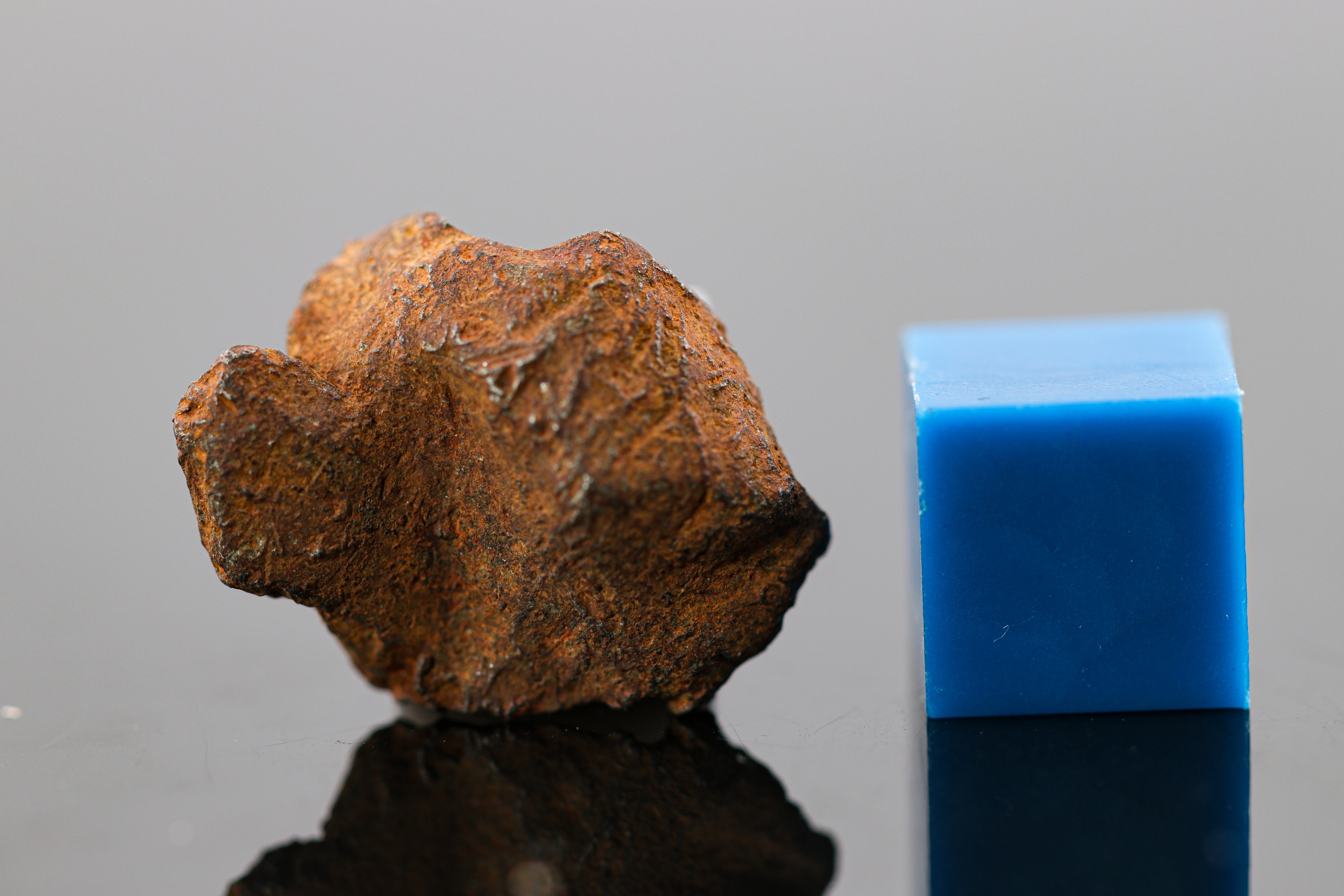 Gebel Kamil Iron Meteorite with Desert Scorched Sienna Patina and Oriented Shield Shape - 3.95 grams
