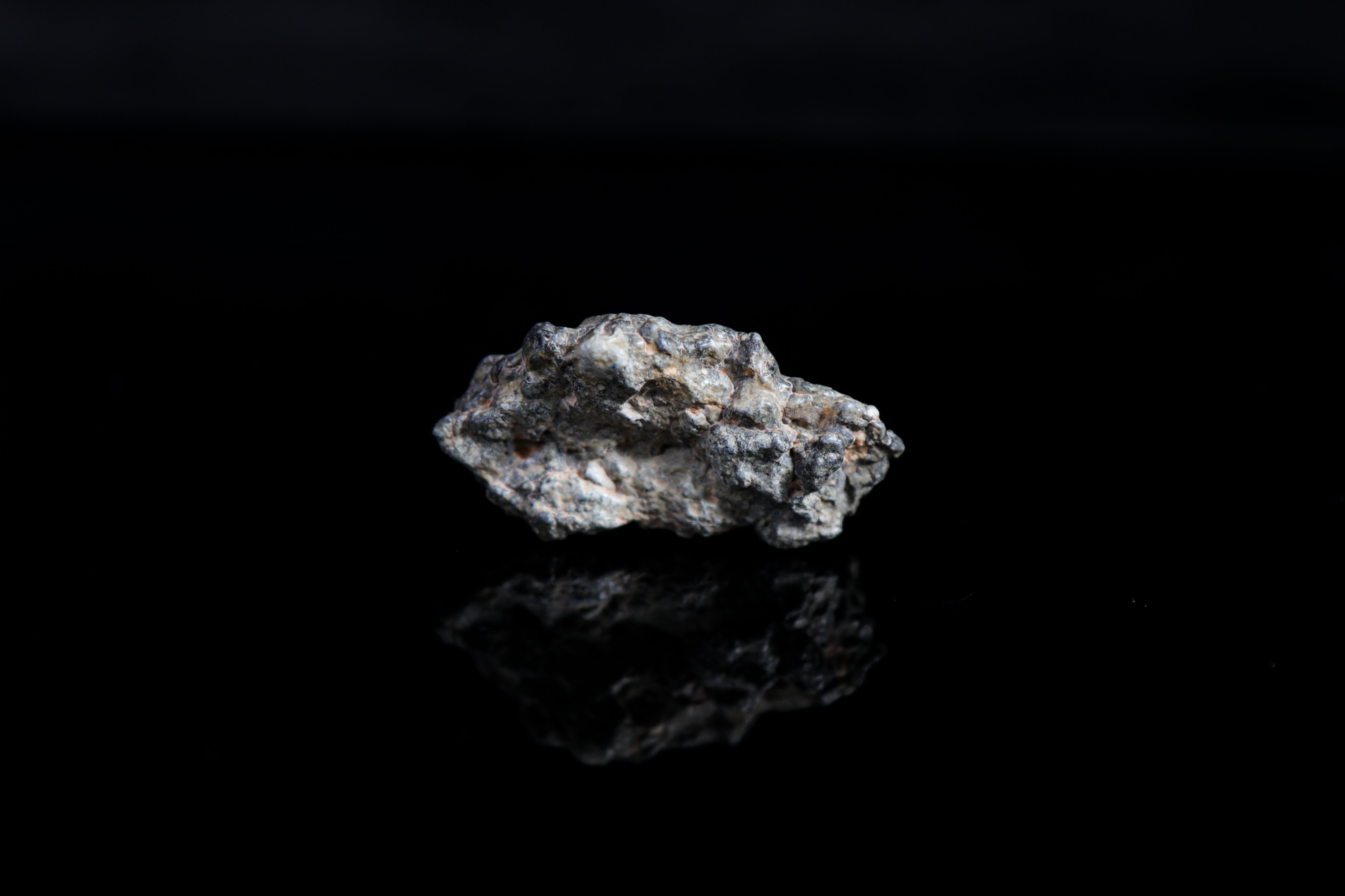 Bechar 003 Lunar Meteorite, Elongated High Contrast with Remnant Fusion Crust - 20.54 grams