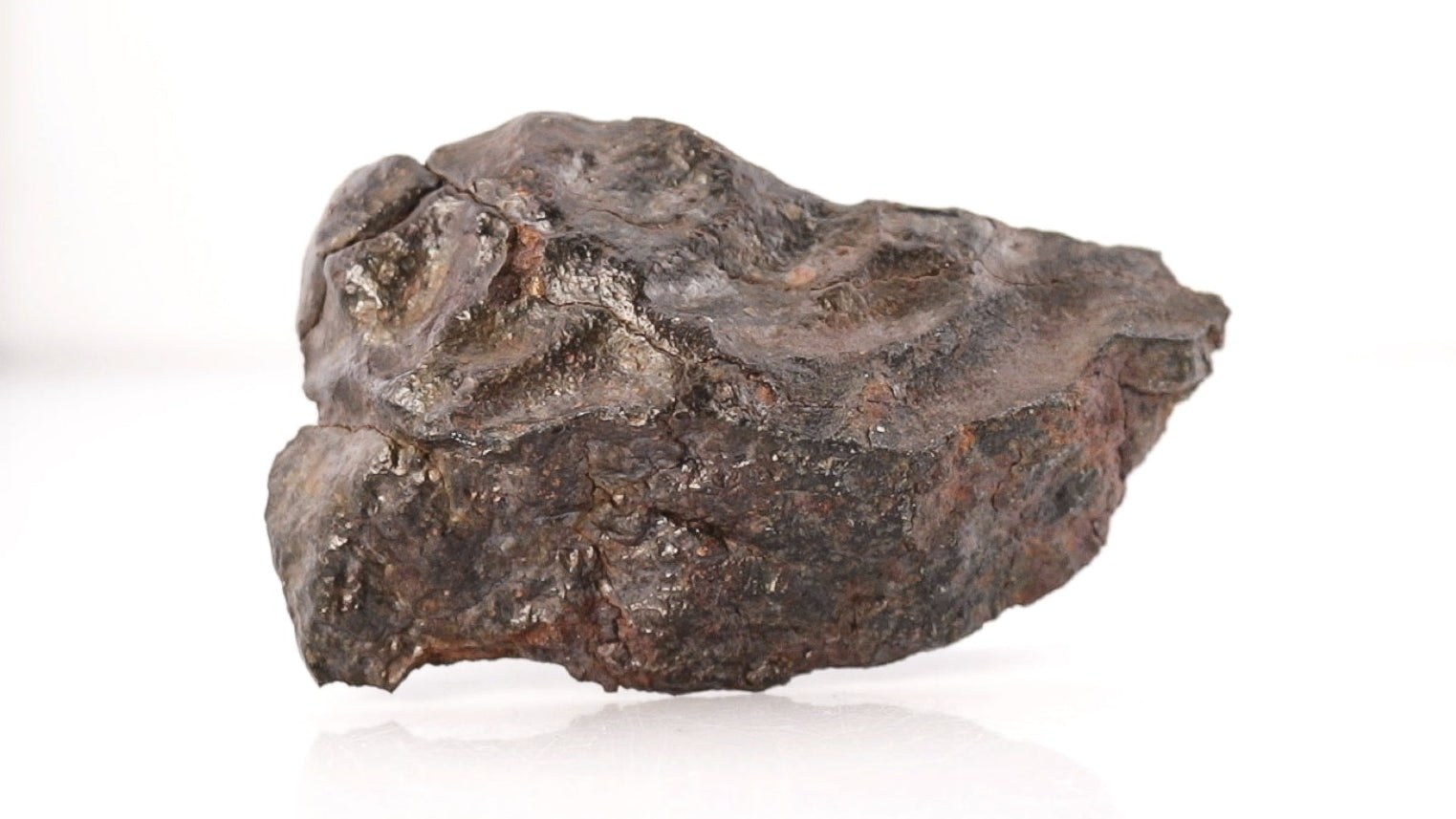 NWA 13758 Rumuruti Chondrite, Polished End Cut with Elongated Regmaglypts - 137.6 grams